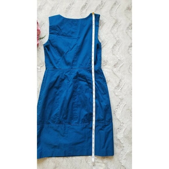 The Limited Blue Sleeveless Cotton Pencil Sheath Dress Size 2 - Picture 9 of 11